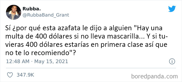 La azafata estaba harta