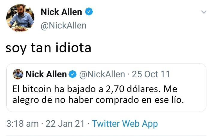 Se arrepiente de su decisión