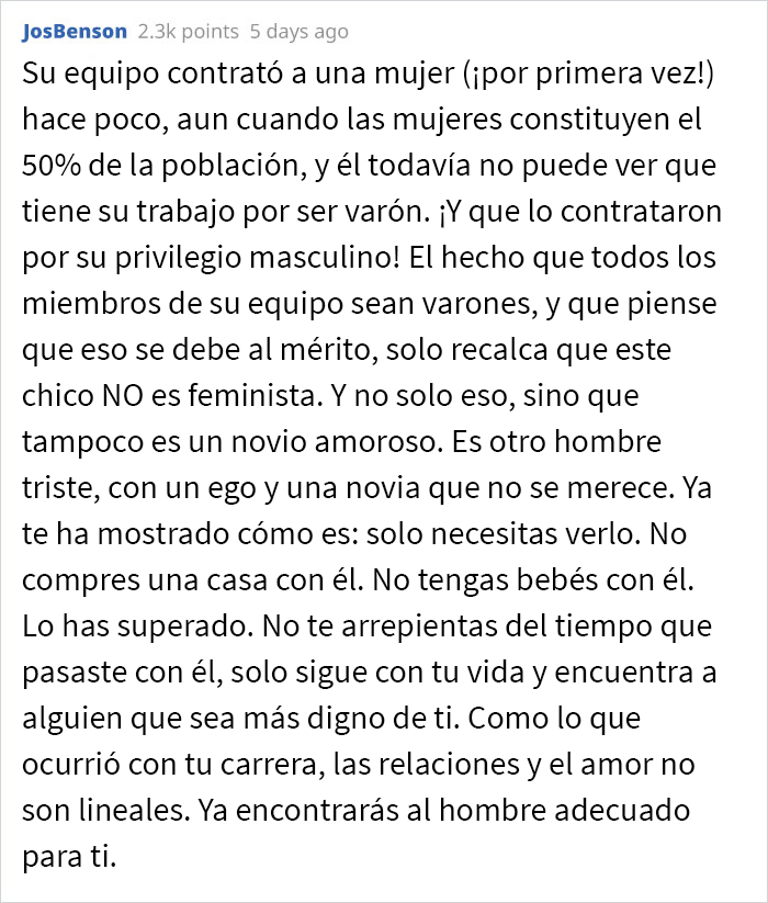 Este novio abandonó su pose “feminista” tras enterarse de que su novia gana más dinero que él, y la acusa de “tramposa”