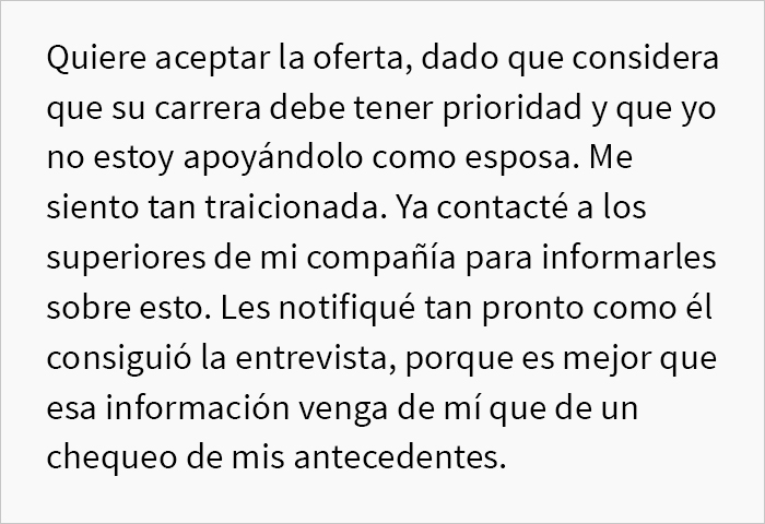 Esta mujer le pide a su marido que rechace su “trabajo soñado” por el bien de su carrera, o le pedirá el divorcio