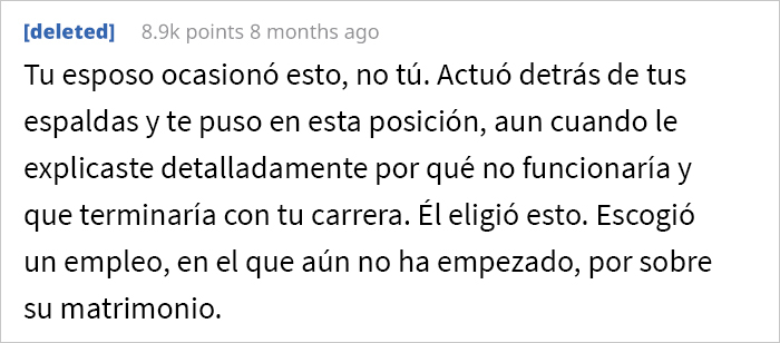 Esta mujer le pide a su marido que rechace su “trabajo soñado” por el bien de su carrera, o le pedirá el divorcio
