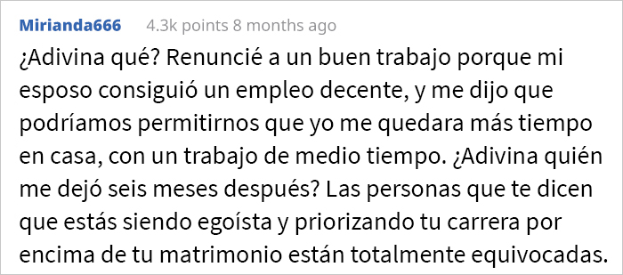 Esta mujer le pide a su marido que rechace su “trabajo soñado” por el bien de su carrera, o le pedirá el divorcio