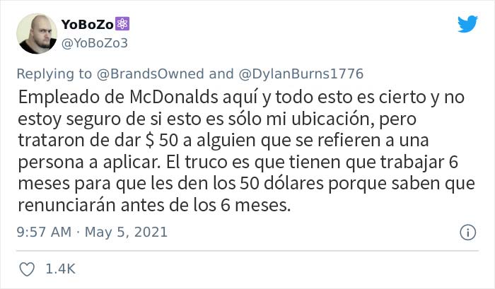 Algunos restaurantes de EE.UU. tienen dificultades para encontrar nuevos empleados, y la gente expone los motivos