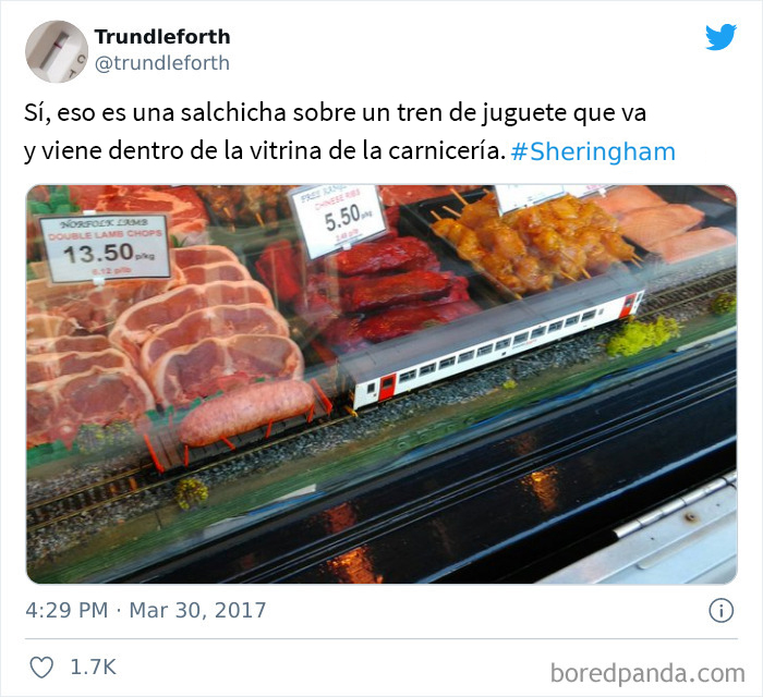 ¿Hay algo más británico que las salchichas y los trenes?