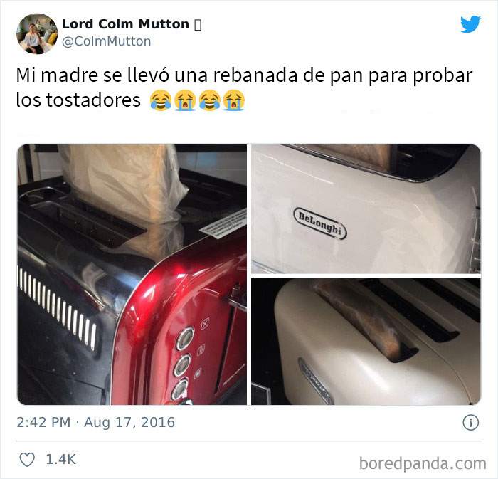 Mi madre se llevó una rebanada de pan para probar los tostadores