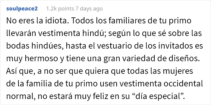 Esta novia se enfadó porque la prima adolescente de su novio iba a asistir a la boda con un vestido tradicional hindú