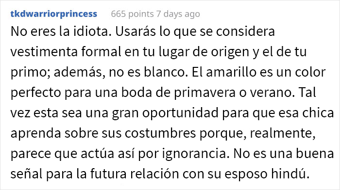 Esta novia se enfadó porque la prima adolescente de su novio iba a asistir a la boda con un vestido tradicional hindú