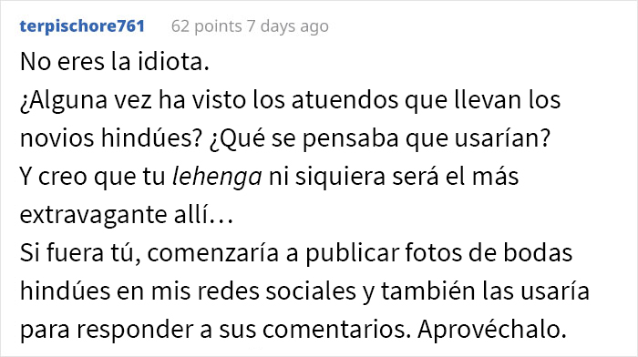 Esta novia se enfadó porque la prima adolescente de su novio iba a asistir a la boda con un vestido tradicional hindú
