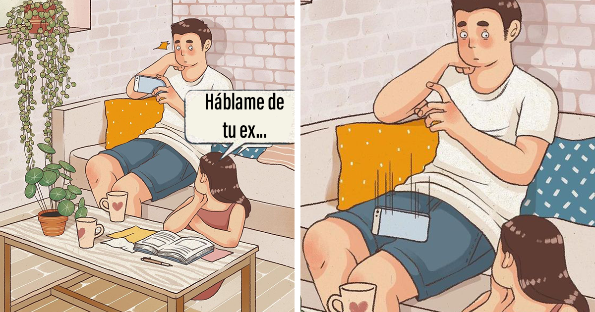 20 Encantadores cómics que muestran cómo es estar en una relación, por Luong Thuy