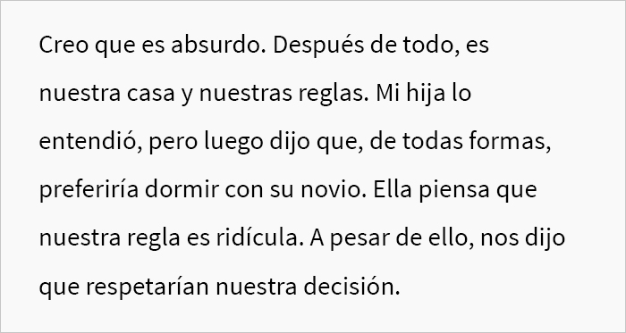 Esta madre impuso la norma de "no dormir con su novio" a su hija adulta, y pregunta en las redes si se equivocó