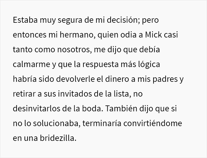 Estos padres exigieron a la novia que compartiera la boda con su hermana y su novio tóxico, y ella les retira la invitación a todos