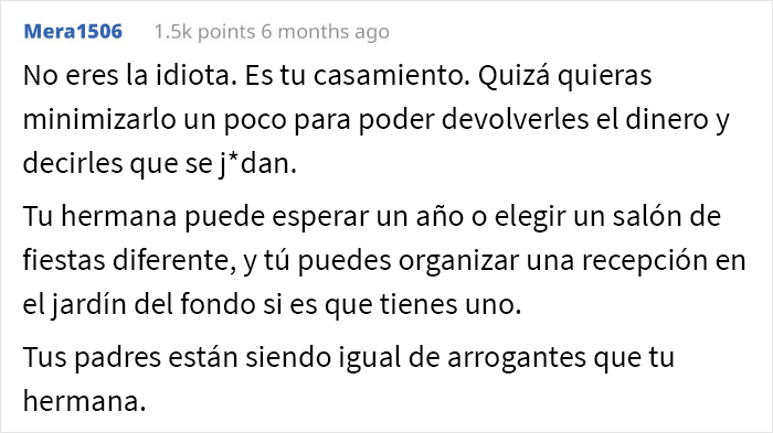 Estos padres exigieron a la novia que compartiera la boda con su hermana y su novio tóxico, y ella les retira la invitación a todos