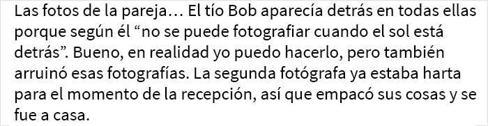Esta fotógrafa de bodas comparte su historia de terror con un invitado que no la dejaba hacer su trabajo