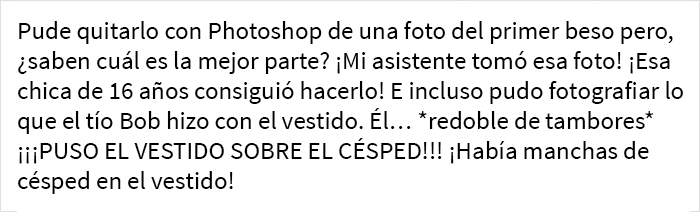 Esta fotógrafa de bodas comparte su historia de terror con un invitado que no la dejaba hacer su trabajo