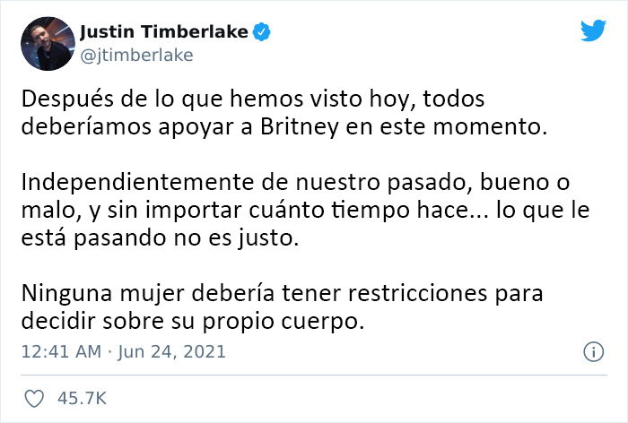Los famosos expresan su apoyo a Britney Spears, quien quiere poner fin a su tutela