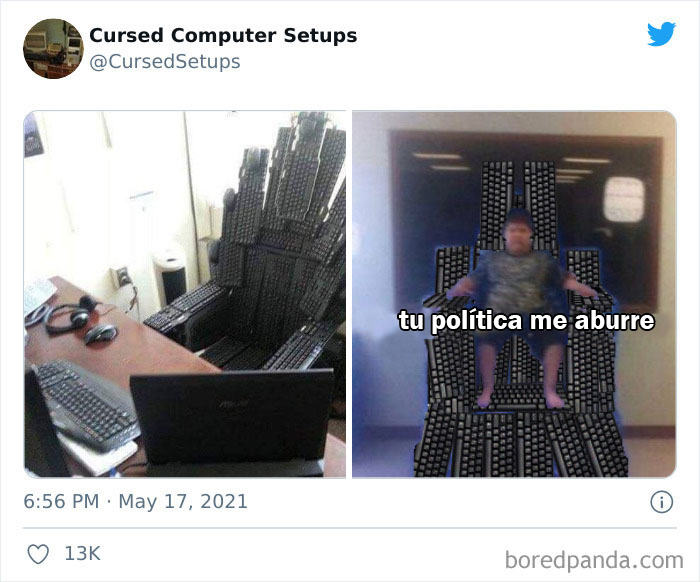 30 Times People Had Such Terrible Computer Setups, They Could Only Be Described As 'Cursed', As Shared By This Twitter Account