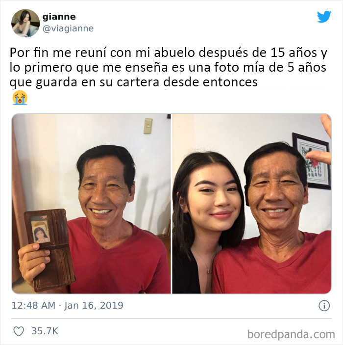 Reencuentro con el abuelo después de 15 años