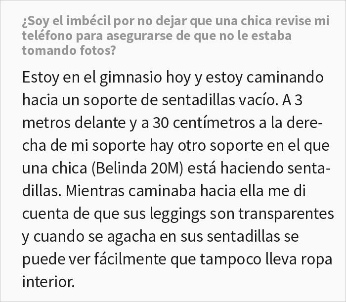 Una chica acusa a este hombre en el gimnasio de tomarle fotos y le exige revisar su teléfono