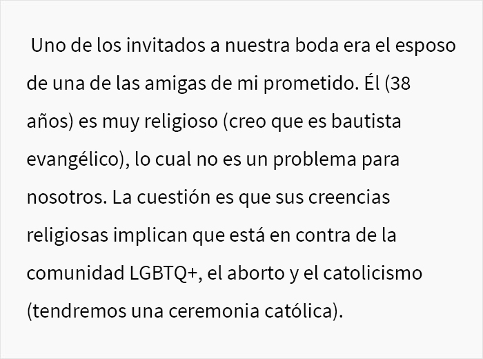 Esta pareja desinvita a uno de los invitados de su boda debido a sus publicaciones en Facebook y genera opiniones divididas en la gente