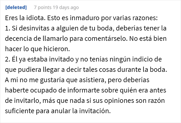 Esta pareja desinvita a uno de los invitados de su boda debido a sus publicaciones en Facebook y genera opiniones divididas en la gente