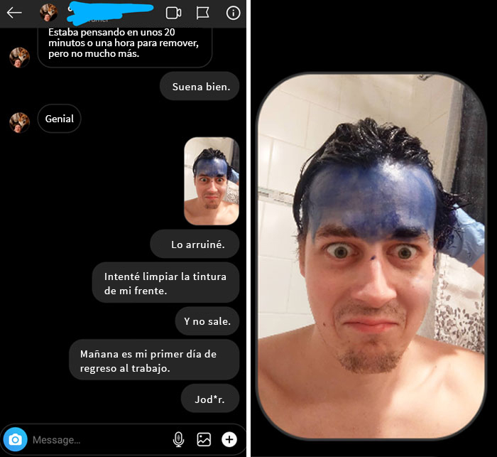 Hoy aprendí que la tintura para cabellos mancha