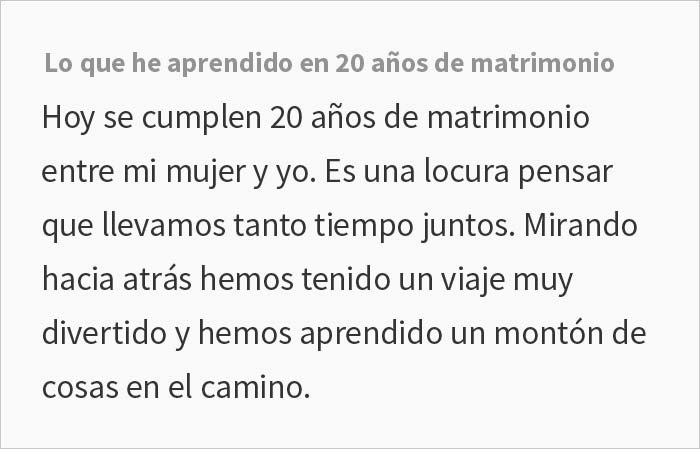 "Hacer el amor se convertirá en un problema": Este hombre explica lo que ha aprendido de 20 años de matrimonio en 10 puntos