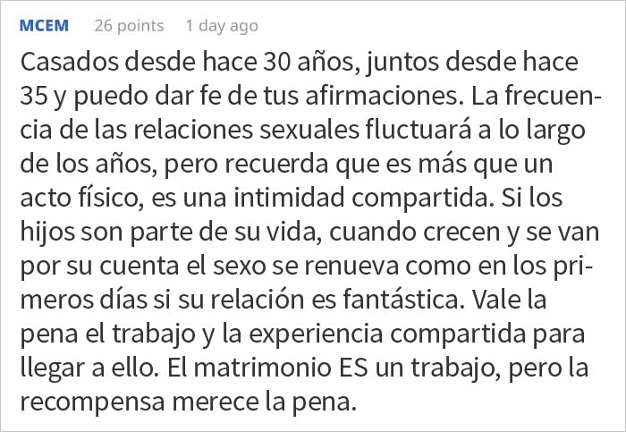 "Hacer el amor se convertirá en un problema": Este hombre explica lo que ha aprendido de 20 años de matrimonio en 10 puntos