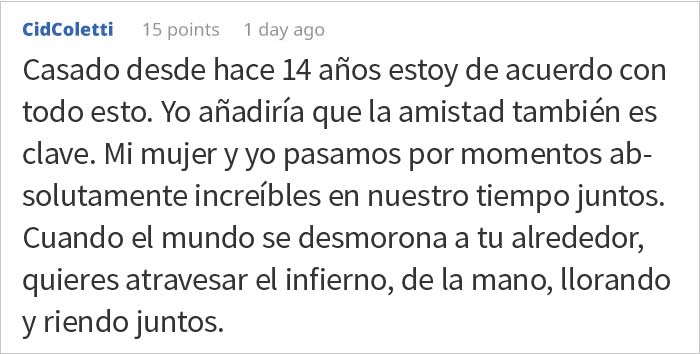 "Hacer el amor se convertirá en un problema": Este hombre explica lo que ha aprendido de 20 años de matrimonio en 10 puntos