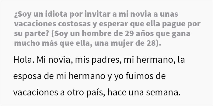 Este hombre rico no se da cuenta de que su novia no puede permitirse su estilo de vida lujoso, llegando a saltarse comidas durante las vacaciones, y se pregunta si está equivocado