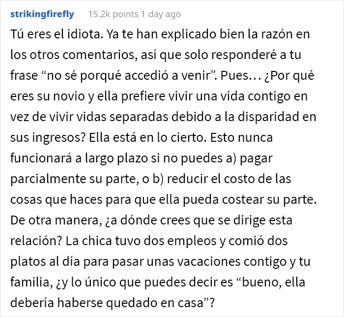 Este hombre rico no se da cuenta de que su novia no puede permitirse su estilo de vida lujoso, llegando a saltarse comidas durante las vacaciones, y se pregunta si está equivocado