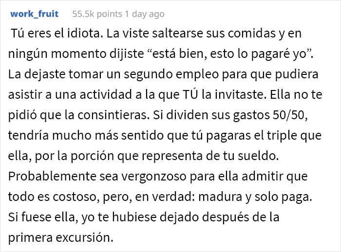 Este hombre rico no se da cuenta de que su novia no puede permitirse su estilo de vida lujoso, llegando a saltarse comidas durante las vacaciones, y se pregunta si está equivocado