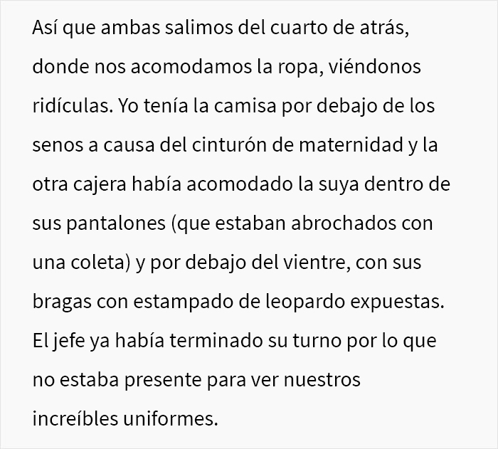 Se exigió a esta mujer embarazada de 8 meses que cumpliera con el código de vestimenta del trabajo, y consiguió que los clientes presentaran quejas al respecto