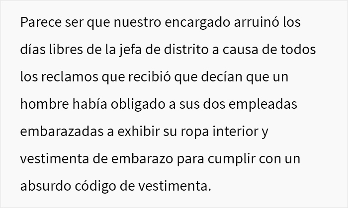 Se exigió a esta mujer embarazada de 8 meses que cumpliera con el código de vestimenta del trabajo, y consiguió que los clientes presentaran quejas al respecto