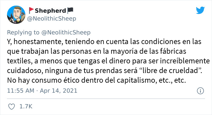 “Ninguna de tus prendas está libre de crueldad”: esta persona rompe con el mito del consumo ético bajo el capitalismo