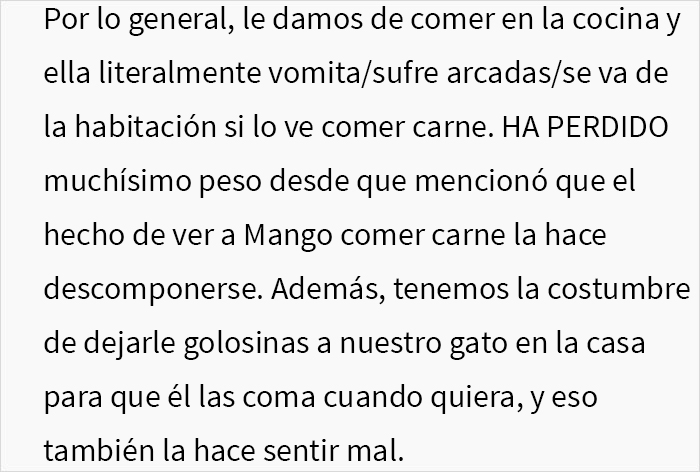 Esta hijastra monta un escándalo cuando sus padres se niegan a alimentar a su gato con comida vegana