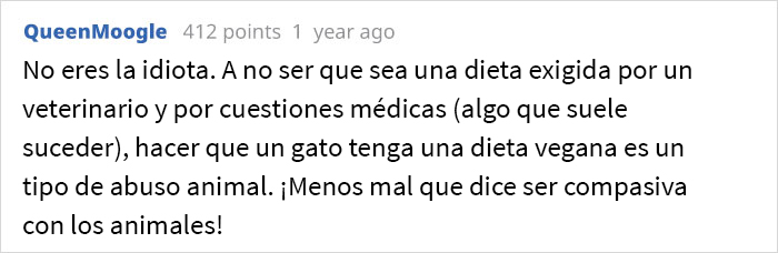 Esta hijastra monta un escándalo cuando sus padres se niegan a alimentar a su gato con comida vegana