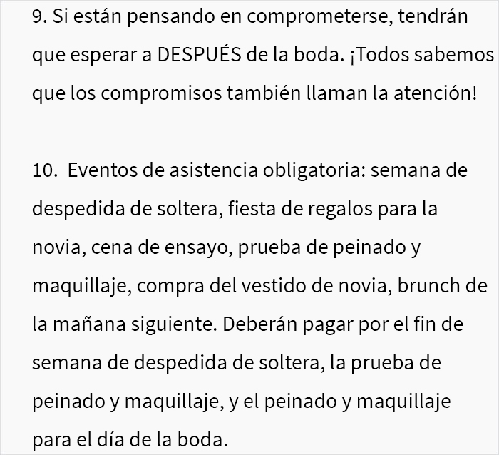 Esta novia lunática envió una lista de normas demenciales a sus damas de honor, y la gente alucina
