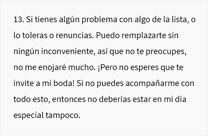 Esta novia lunática envió una lista de normas demenciales a sus damas de honor, y la gente alucina