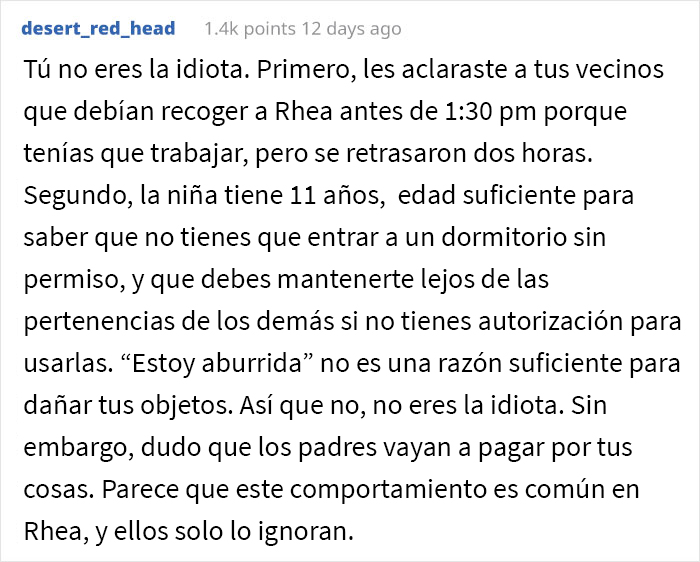 Este padre se enfureció cuando la niñera de su hija le pidió que pagara por los objetos personales que la niña había arruinado
