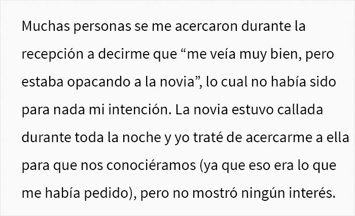 Esta mujer se pregunta si se equivocó al “opacar” a la novia en una boda muy informal