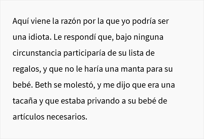 Esta mujer exigió regalos costosos a los invitados de su baby shower, esta estudiante se niega y provoca un drama familiar