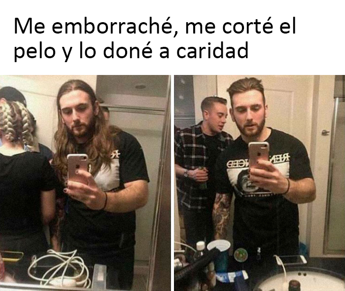 Un tipo loco dona su pelo