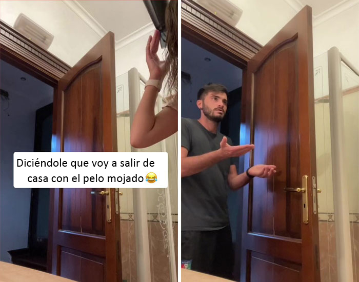 Diciéndole que voy a salir de casa con el pelo mojado
