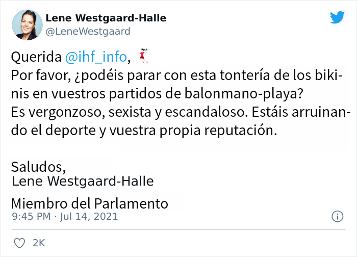 La decisión de multar al equipo femenino noruego de balonmano por elegir pantalones cortos en vez de bragas de bikini causa confusión e indignación