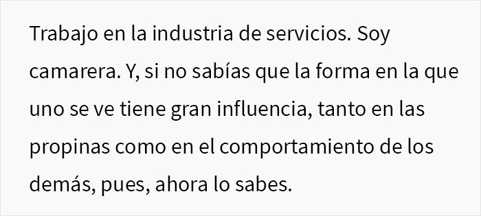 Esta camarera compartió cómo haber ganado peso cambió radicalmente la forma en que sus clientes la tratan