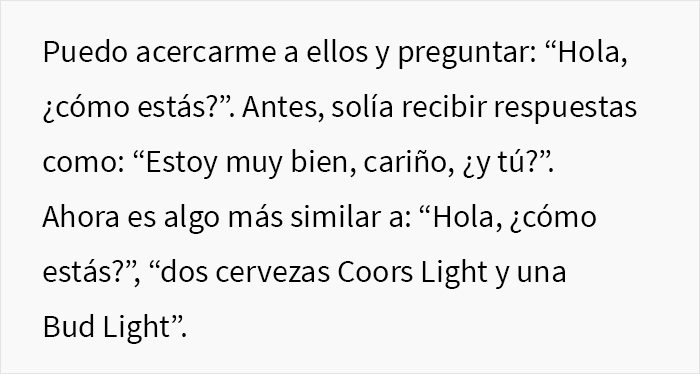 Esta camarera compartió cómo haber ganado peso cambió radicalmente la forma en que sus clientes la tratan