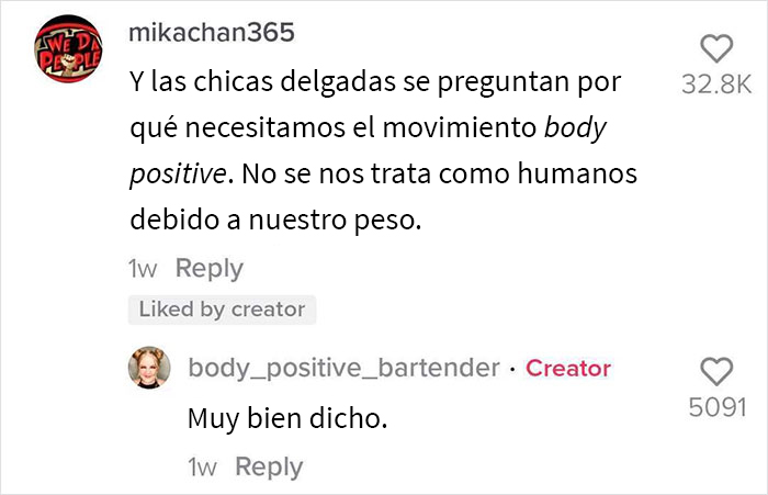 Esta camarera compartió cómo haber ganado peso cambió radicalmente la forma en que sus clientes la tratan