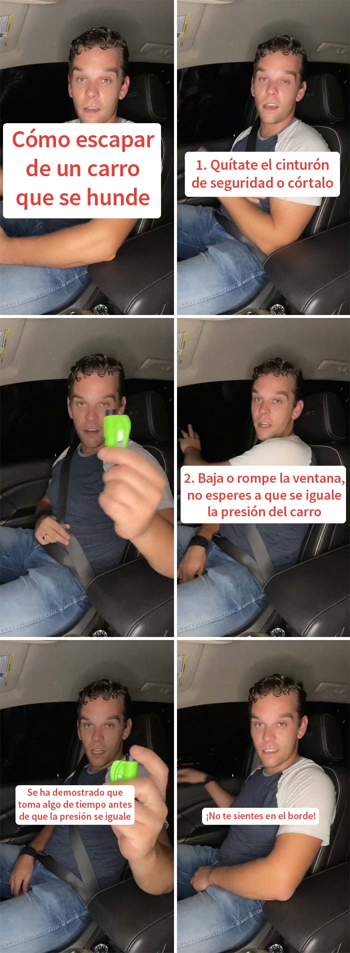 Cómo escapar de un carro que se hunde