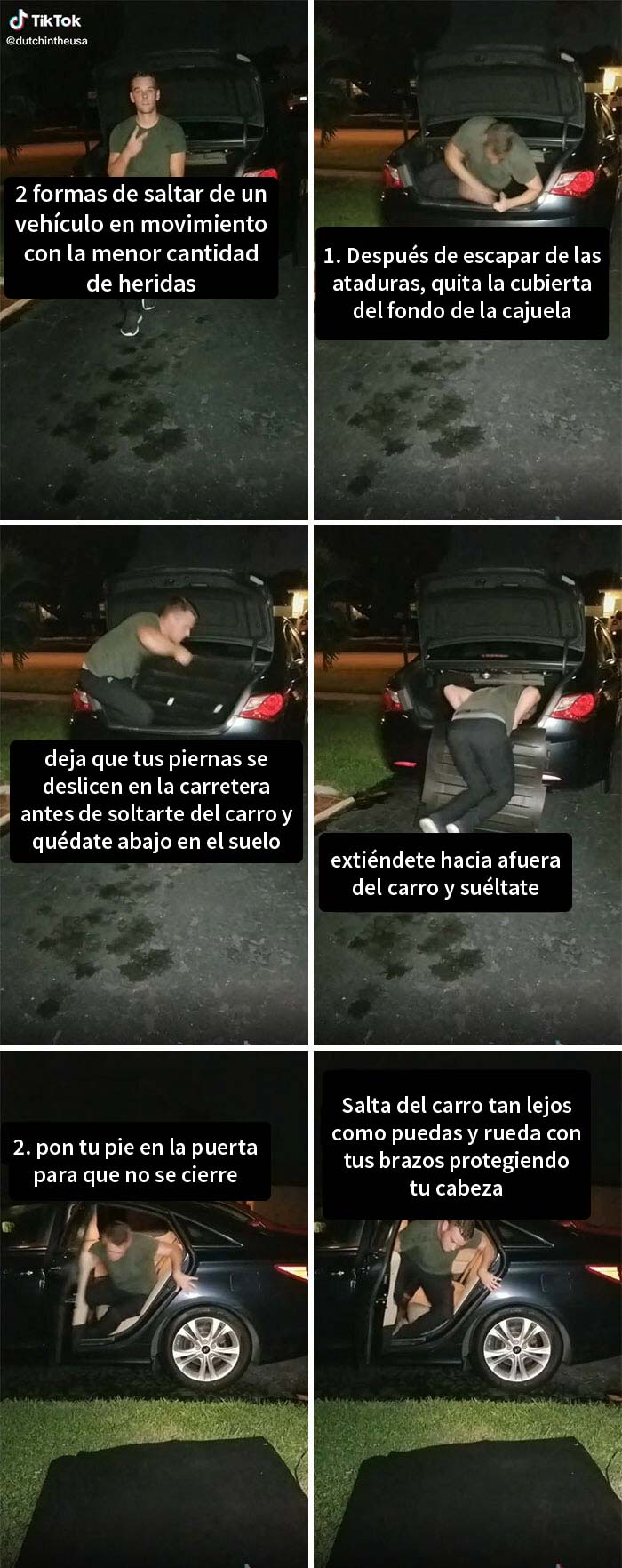 Maneras de saltar de un vehículo en movimiento