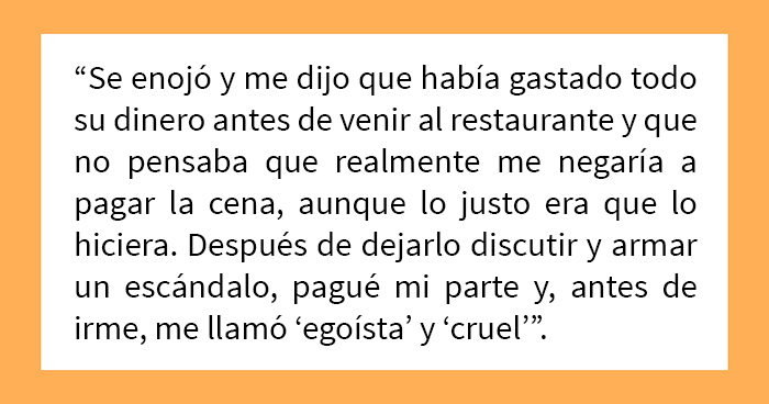 Esta mujer acordó separar finanzas con su esposo y acabó abandonándolo en el restaurante cuando él no tuvo para pagar su parte